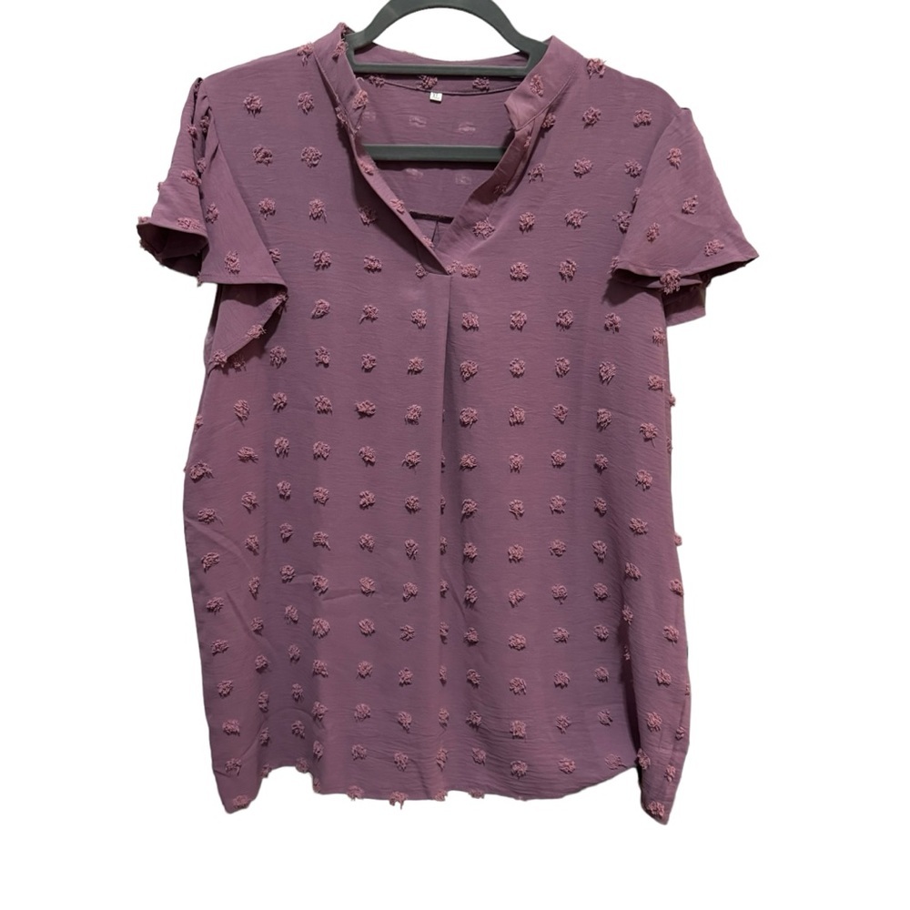 Purple blouse with textured florets - size XL